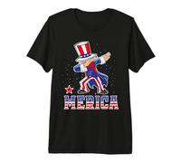 Dabbing Uncle Sam America Flag Patriotic 4th of July T-Shirt Haut de Gamme