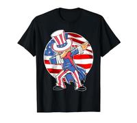 Dabbing Uncle Sam USA Drapeau de l'Amérique 4 Juillet Patriotique T-Shirt Graphique avec Valeur