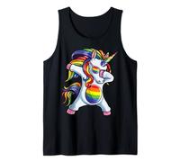 Dabbing Unicorn Gay Pride LGBT Rainbow Flag Sunglasses LGBTQ Débardeur
