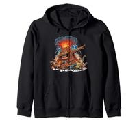 Dabbing Volcano Geography Volcanologist Scary Dinosaur Sweat à Capuche