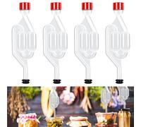 DabbOo 4 Pièces Barboteur Fermentation Livré avec 4 Bouchons en Caoutchouc et 4 Capuchon pour Conserves Maison Brassage Bière Vinification et Préparation de Choucroute Kimchi