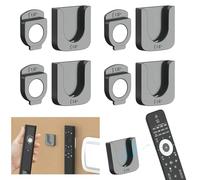 DabbOo 4Pcs Support Telecommande Supports de Télécommande Magnétiques | Support Mural pour Télécommande Boîte de Rangement non Poreux Conception de Fente de Maison für Home Office Hotel(Gris)