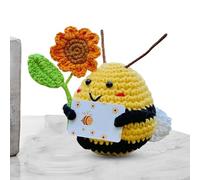 d'abeille au crochet - Tournesols abeille avec message positif - Figurine de soutien douillette - Décoration de bureau pour femmes, , enseignants, fête des mères et cadeau d'anniversaire