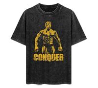 DABI Conquer Arnold St Schwarzenegger T Workout Muscle Tee T-Shirt Black XXL