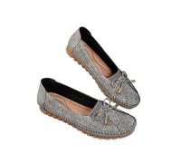 DabinFa Chaussures orthopédiques en cuir Curvahouse pour femmes - Mocassins légers et respirants à enfiler (Gray,40)
