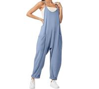 DabinFa Combinaison de maternité, Combinaison de Grossesse, Combinaison surdimensionnée S Grossesse pour Femme, Combinaison (Light Blue,XL)