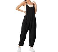 DabinFa Combinaison de maternité, Combinaison de Grossesse, Combinaison surdimensionnée S Grossesse pour Femme, Combinaison (Black,L)