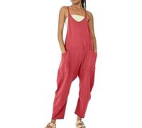 DabinFa Combinaison de maternité, Combinaison de Grossesse, Combinaison surdimensionnée S Grossesse pour Femme, Combinaison (Red,L)