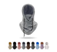 DabinFa Masque de Ski Chaud d'hiver, Capuche en Polaire Sherpa Chaude, Cagoule de Ski Chaude réglable Coupe-Vent, adaptée à l'équitation en Plein air en Hiver (Gray)