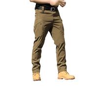 DabinFa Membrane Flex - Pantalon imperméable Tactique, Pantalon Tactique TeX pour IX, Pantalon Cargo à Membrane Flex (A Brown,Grand)