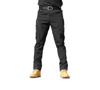 DabinFa Membrane Flex - Pantalon imperméable Tactique, Pantalon Tactique TeX pour IX, Pantalon Cargo à Membrane Flex (A Black,S)