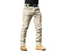 DabinFa Membrane Flex - Pantalon imperméable Tactique, Pantalon Tactique TeX pour IX, Pantalon Cargo à Membrane Flex (B Khaki,Grand)