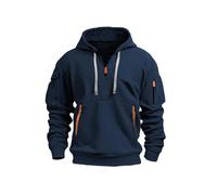 DabinFa Sweat à Capuche Tactique pour Hommes, Sweat à Capuche à Manches Quart, décontracté, à la Mode, avec Poches, (Cyan,M)