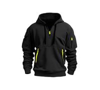 DabinFa Sweat à Capuche Tactique pour Hommes, Sweat à Capuche à Manches Quart, décontracté, à la Mode, avec Poches, (Black,M)