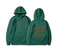 DabinFa Sweat-Shirt jésus, Sweat à Capuche jésus t'aime, Sweat-Shirts de Foi chrétienne Cadeau pour Hommes Sweats à Capuche jésus (Green,TG)