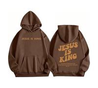 DabinFa Sweat-Shirt jésus, Sweat à Capuche jésus t'aime, Sweat-Shirts de Foi chrétienne Cadeau pour Hommes Sweats à Capuche jésus (Coffee,TTG)