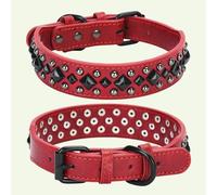 DaBingDian 1 pièce Collier Vintage en Cuir épais pour Chien de Compagnie, Collier Anti-Morsure et Protection du Cou. Convient aux Chiens de Taille Moyenne à Grande.