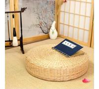 DaBingDian 1 pièce Pouf Rond en Paille Naturelle tressée à la Main, Coussin de Sol Style Tatami Japonais, Textile d'intérieur, Tapis de Sol pour la cérémonie du thé