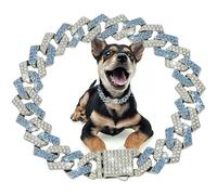 DaBingDian Collier cubain en Diamant, Collier de Promenade en chaîne métallique avec Boucle de sécurité pour Chiens de Petite et Moyenne Race 1 pièce