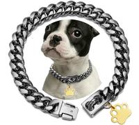 DaBingDian Collier de Dressage pour Chien en Acier Inoxydable avec Verrouillage de sécurité, chaîne étrangleur réglable avec maillons cubains pour Chiens de Toutes Tailles