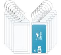 dabinzhijia 12 Pièces Étiquette Bagage Transparentes, Étiquette Valise en PVC Durable, Porte-Étiquettes d'Identification pour Voyage Avion, Résistant à l'eau et Facile à Fixer (12 Pcs)