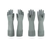 DABOGOSA MAMISON Lot de 2 paires de gants en caoutchouc (gris, M) - Gants longs en caoutchouc pour la vaisselle