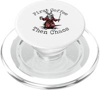 d'abord Café Ensuite Chaos Lapin Épée PopSockets PopGrip pour MagSafe