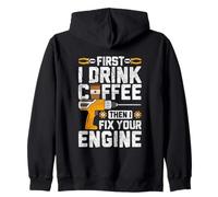 d'abord Je Bois du café, Puis Je répare Votre Moteur Sweat à Capuche