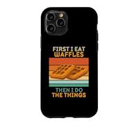 d'abord Je Mange des gaufres, Puis Je Fais The Things Vintage Waffles Coque pour iPhone 11 Pro