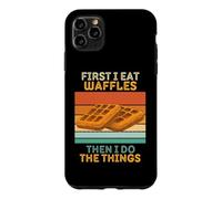 d'abord Je Mange des gaufres, Puis Je Fais The Things Vintage Waffles Coque pour iPhone 11 Pro Max