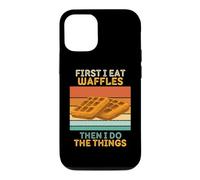 d'abord Je Mange des gaufres, Puis Je Fais The Things Vintage Waffles Coque pour iPhone 12/12 Pro