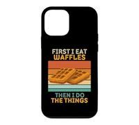 d'abord Je Mange des gaufres, Puis Je Fais The Things Vintage Waffles Coque pour iPhone 12 Mini