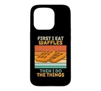 d'abord Je Mange des gaufres, Puis Je Fais The Things Vintage Waffles Coque pour iPhone 15 Pro