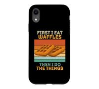 d'abord Je Mange des gaufres, Puis Je Fais The Things Vintage Waffles Coque pour iPhone XR