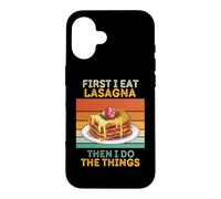 d'abord, Je Mange des lasagnes, Puis Je Fais Les Choses : des lasagnes Vintage Coque pour iPhone 16
