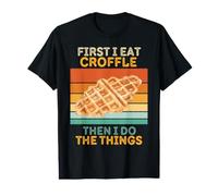 d'abord, Je Mange du croffle, Puis Je Fais Les Choses avec du croffle Vintage T-Shirt Graphique avec Valeur