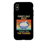 d'abord, Je Mange du Riz, Puis Je Fais Les Choses pour Les Amateurs de Cuisine Vintage Coque pour iPhone X/XS