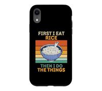 d'abord, Je Mange du Riz, Puis Je Fais Les Choses pour Les Amateurs de Cuisine Vintage Coque pour iPhone XR