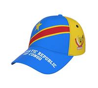 DABOYOZHZH Casquette de baseball drapeau de la République démocratique du Congo avec imprimé complet pour homme adulte chapeau patriotisme supporter casquettes de football noir, noir, 7/7 1/4