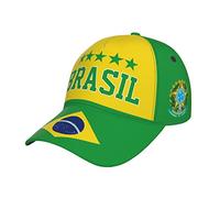 DABOYOZHZH Drapeau du Brésil 5 étoiles Brésil Casquette de Baseball imprimée complète pour Homme Adulte Chapeau patriotisme Supporter Casquettes de Football Noir, Noir, 7-7 1/4