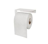 DABSTORY Porte Papier Toilette Mural Blanc Dévidoir Porte Papier Toilette Dérouleur Papier WC en Acier Inoxydable DIARA