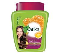 Vatika Masque Capillaire Multivitaminé aux Protéines d'Œuf 500g - Nourrit le Cuir Chevelu, Renforce les Cheveux Abîmés, Favorise la Croissance, avec Miel et Ricin - Cheveux plus épais et sains