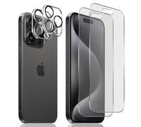 Dabuu Mat Verre Trempé pour iPhone 15 Pro Max, 2pcs Film Protection D'écran et 2pcs Caméra Arrière Protecteur, 9H Dureté Anti-Reflet et Anti-Traces de Doigts Matt Vitre Protège Écran