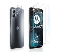 Dabuu Verre Trempé pour Motorola Moto G14 + Caméra Arrière Protecteur [2+2 Pièces], [9H Dureté] Sans Bulles, Anti-Rayures, HD Ultra Résistant Film Protection écran Vitre Trempé-Transparent
