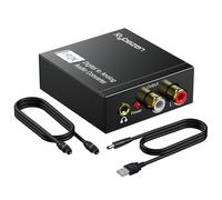 DAC Audio 192KHz,Adaptateur SPDIF Jack,Convertisseur Optique,Convertisseur Numérique Analogique,Toslink vers Audio Stéréo RCA et prise 3,5mm pour PS3,PS4,Xbox,HDTV,Blu-ray