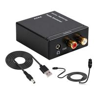 DAC Audio, Convertisseur RCA vers HDMI, Adaptateur AV vers HDMI, avec Câble D'alimentation USB, Adaptateur Optique vers RCA et Jack 3,5 mm, Digital to Analog Audio Converter pour TV, PS5, Blu-Ray