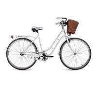 DaCapo Vélo de ville femme 28'' Classic Premium blanc 1 Gang TC 53 cm avec panier
