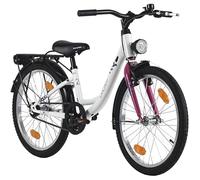 DACAPO Vélo Enfant 20" Cindy avec éclairage TC 27cm 1 Vitesse 3 Coloris (Blanc)
