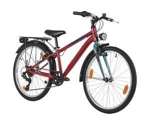 DACAPO Vélo Enfant 24" Bobby avec éclairage 7 Vitesses TC 32 cm 3 Coloris (Rouge)
