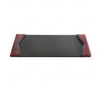 Dacasso Sous-main de bureau en cuir bordeaux avec bordure noire - 86,4 x 50,8 cm - Sous-main en cuir de luxe pour écrire